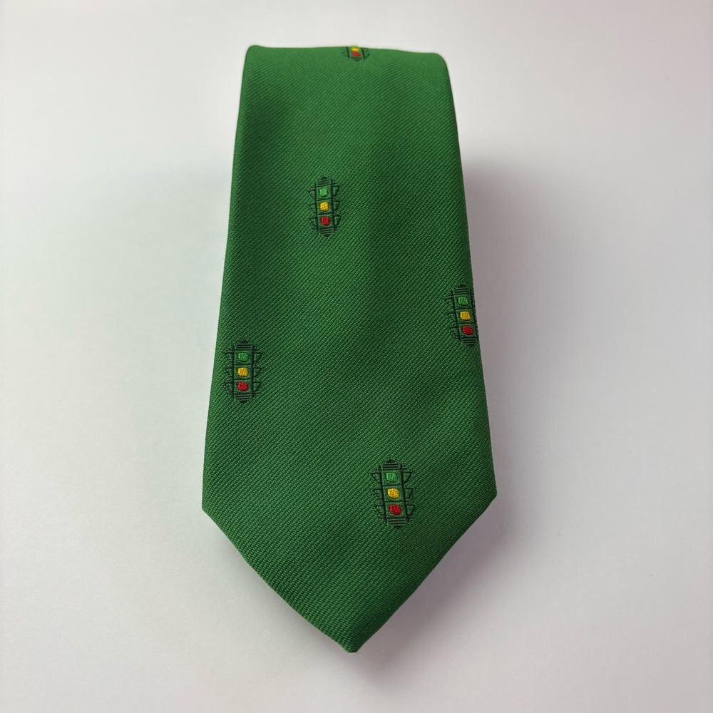 Vintage Wells & Coverly Neck Tie Traffic Light The Tipp-Off Tie Union Made Green